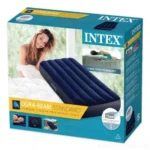 Велюровий односпальний надувний матрац Intex 191x76x25 см